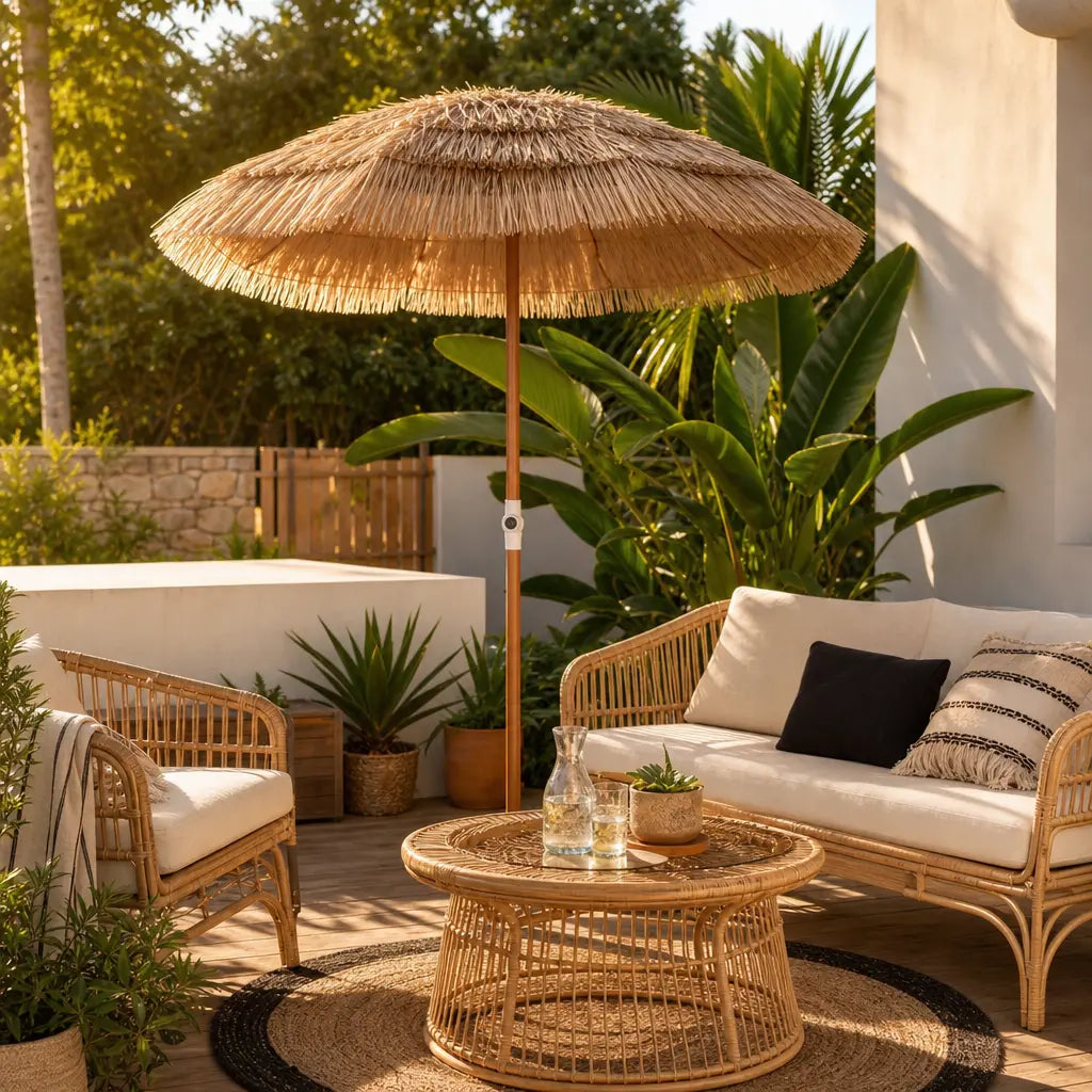Parasol terrasse tropical